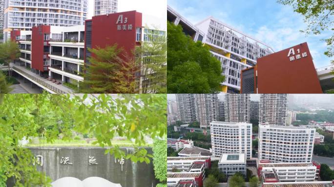 深圳市华侨城中学空镜素材航拍延时学校