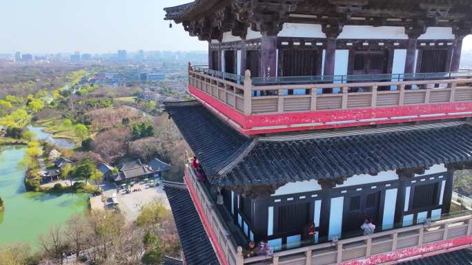 扬州大运河文化旅游度假区大明寺栖灵塔航拍