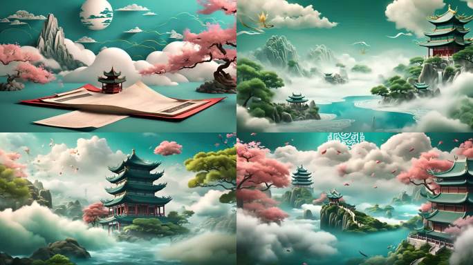 中式建筑西游记天堂场景天宫