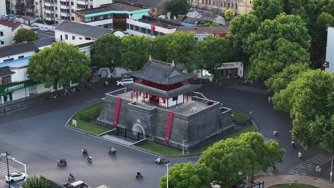 航拍 仪征鼓楼