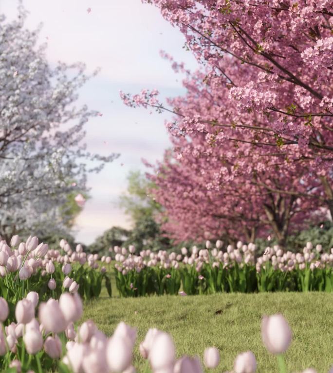 草地鲜花场景（含C4D工程）