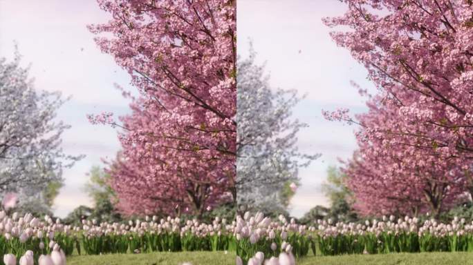 草地鲜花场景（含C4D工程）