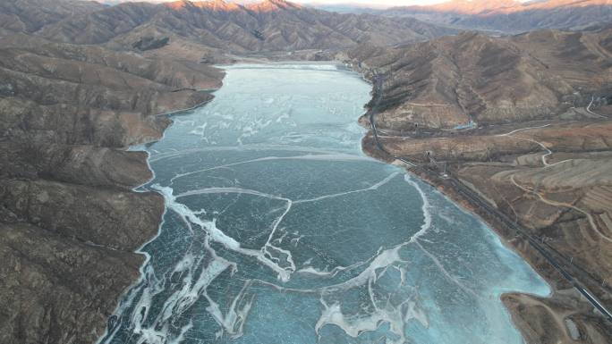 内蒙古赤峰冰河山脉冬季航拍