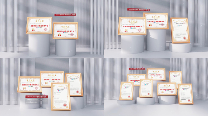 高端荣誉专利证书奖牌奖状包装ae模板