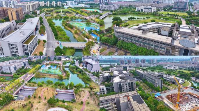 中南大学新校区校园风景航拍湖南长沙岳麓区