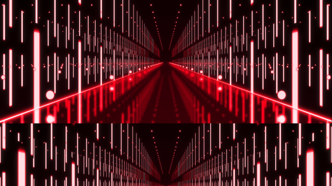 红色粒子线条空间穿梭大屏VJ背景