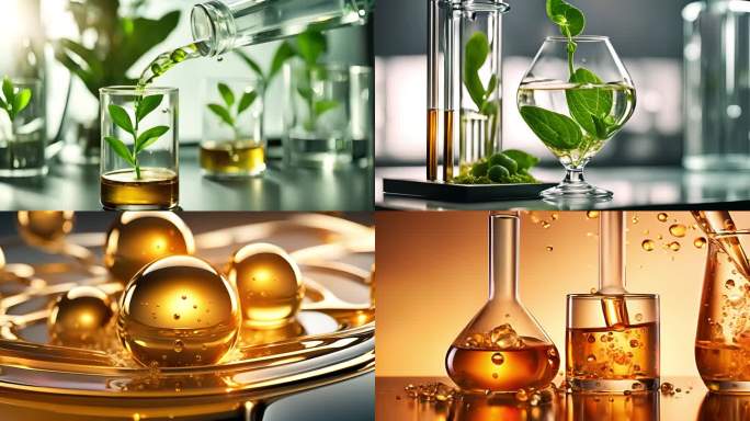 实验室植物精油提取精华液细胞分子广告
