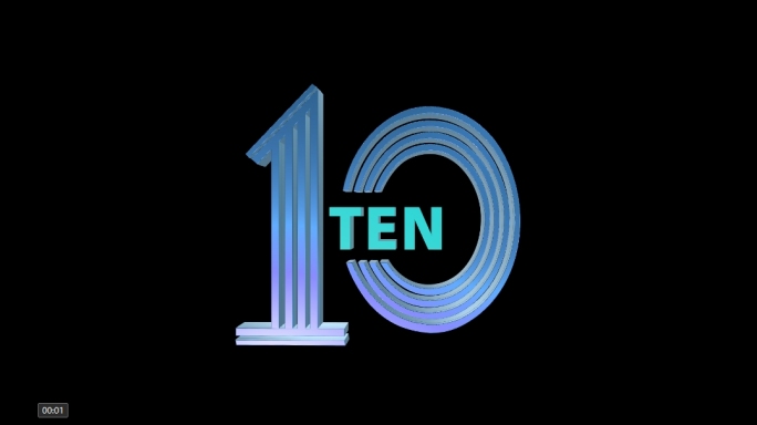 条纹10秒数字带英文倒计时-带通道