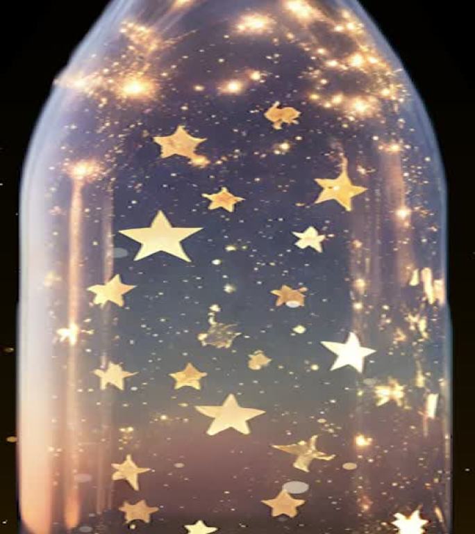 玻璃瓶 星星 星空 愿望 舞台背景