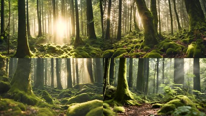 森林之光：阳光洒在树叶间的奇妙景