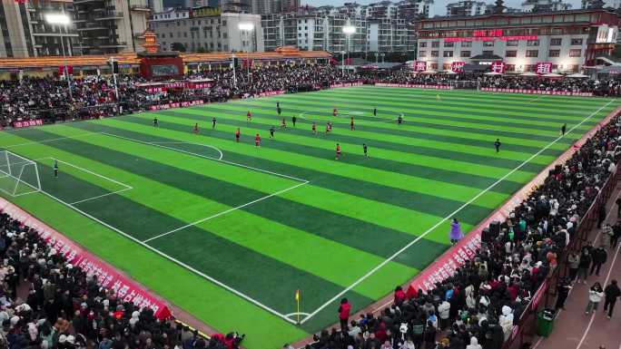 20组 贵州村超足球赛烟花秀素材