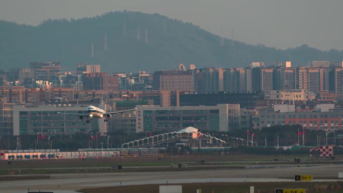 深航南航国航在深圳机场33跑道降落
