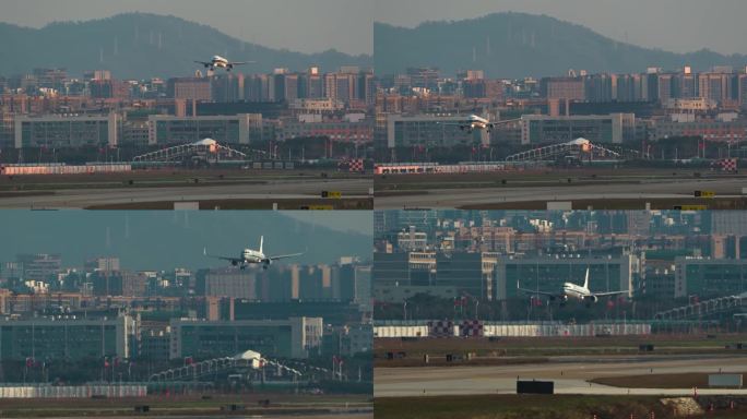 深航南航国航在深圳机场33跑道降落