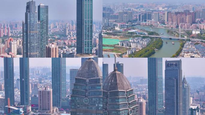 江苏省无锡市航拍高楼大厦梁溪区摩天大楼城