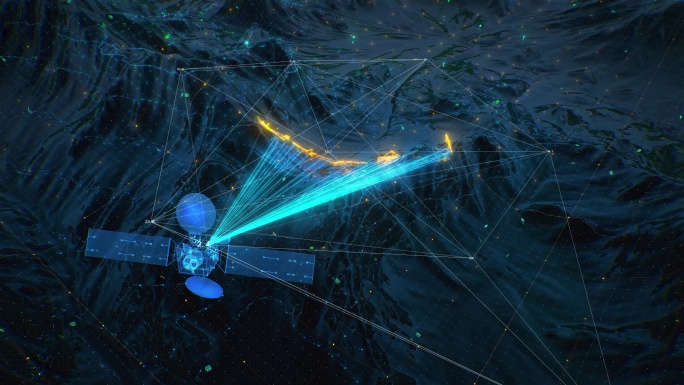 卫星测绘遥感扫描检测打击线框无人机包装
