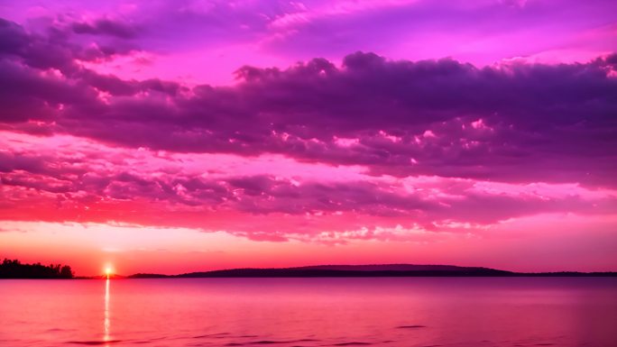 绚丽粉红夕阳：大自然的浪漫时刻