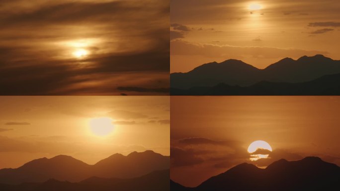 夕阳延时-日落前至太阳落山三段
