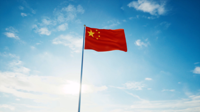 红旗飘扬红旗旗帜迎风飘扬旗
