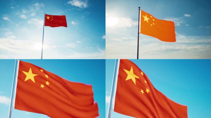 红旗飘扬红旗旗帜迎风飘扬旗