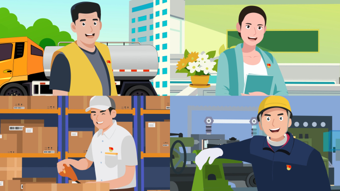 党建场景mg动画