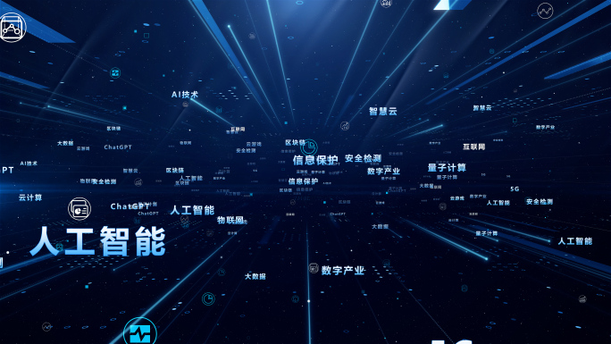 AE模板（宽屏）多图片展示 文字汇聚