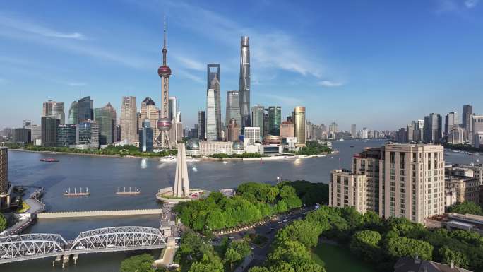 上海外滩陆家嘴金融城航拍