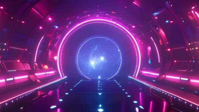 LED穿梭隧道 绚丽梦幻三维赛博朋克