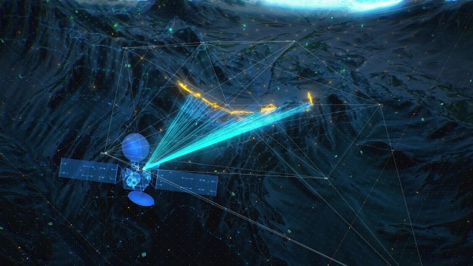 卫星测绘遥感扫描检测打击线框无人机包装