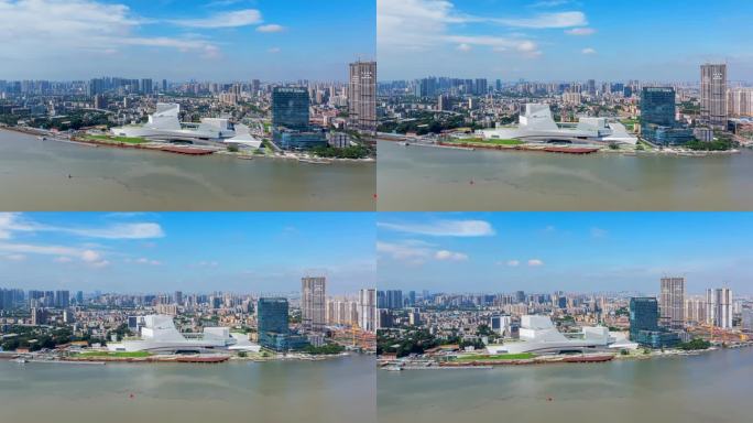 【4K】广州白鹅潭大湾区艺术中心航拍延时