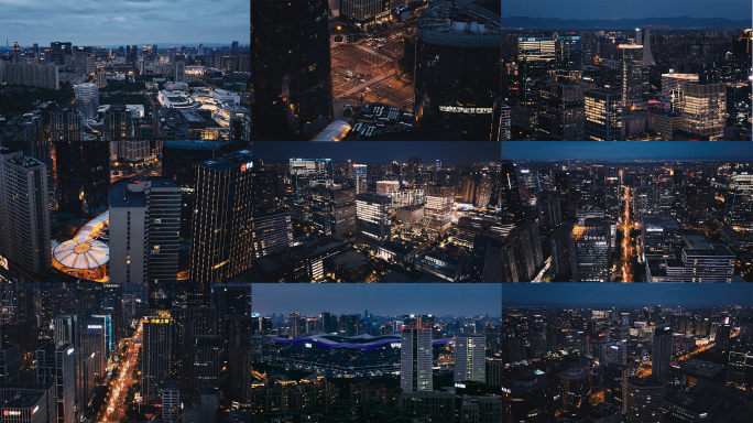 4K成都高新区天府大道天夜景