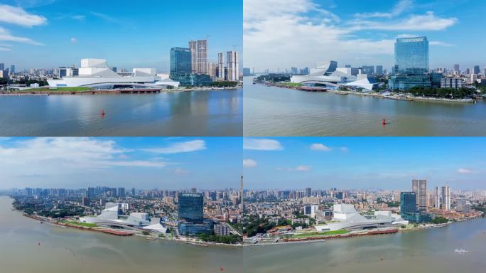 【4K】航拍广州白鹅潭大湾区艺术中心延时