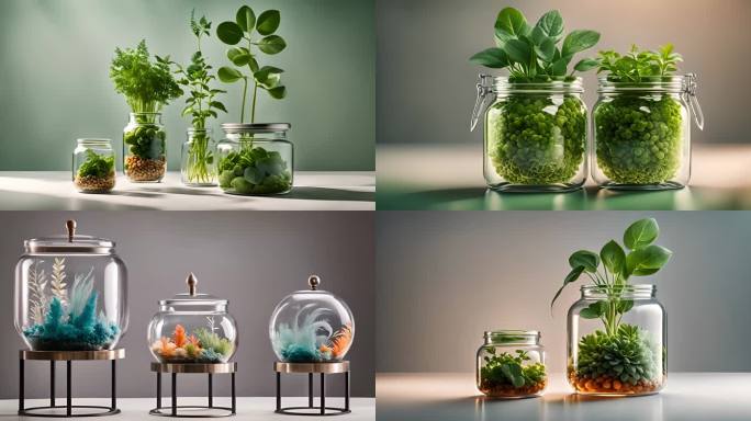 玻璃罐中的植物和动物