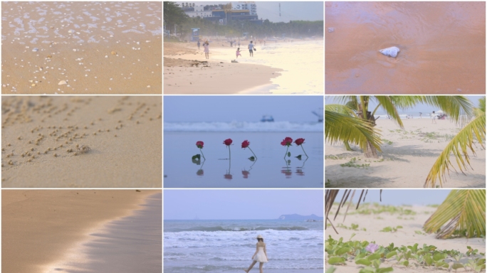 海滩沙滩海浪海边玩耍