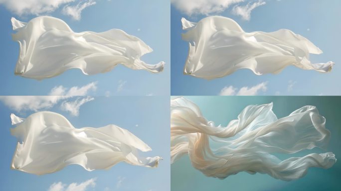 三维布料丝绸空中漂浮
