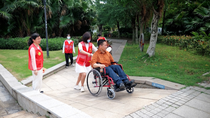 无障碍环境设施关爱残疾人肢体残疾轮椅盲道
