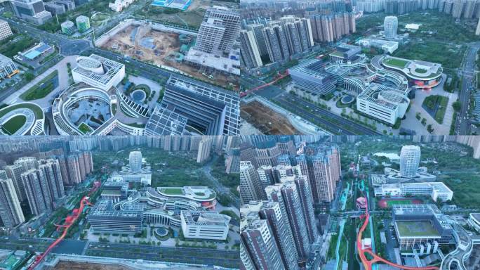 成都高新文化中心航拍视频4K御三