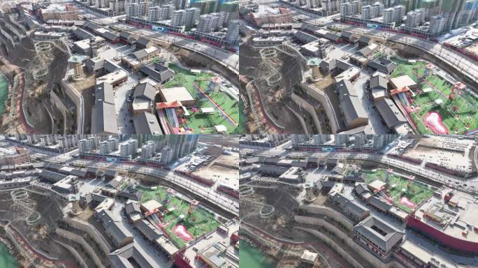 陕北红街远景4K高清航拍