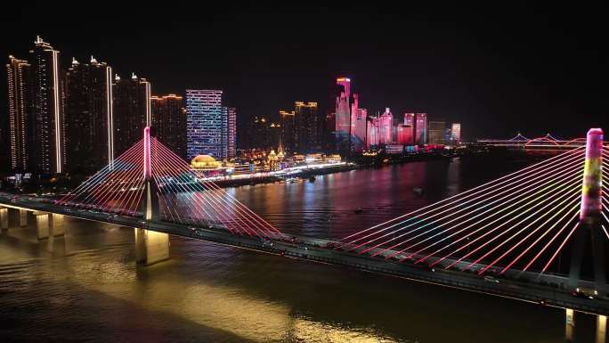 4k长沙湘江二桥银盆岭大桥渔人码头航拍
