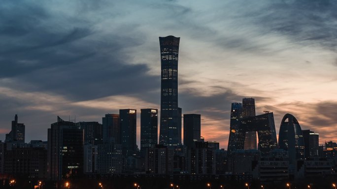北京国贸日转夜延时