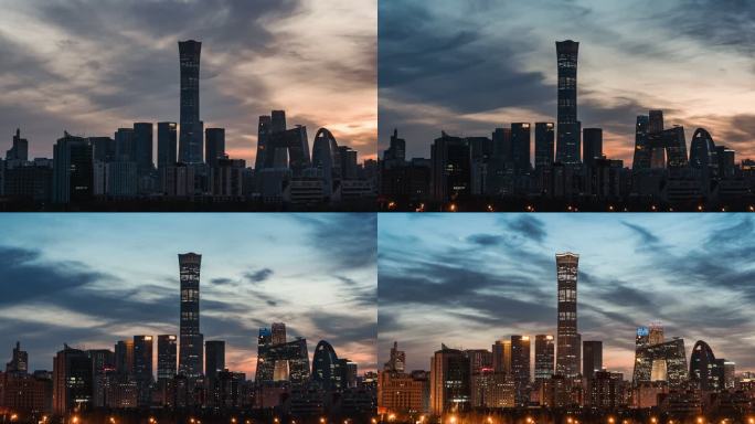北京国贸日转夜延时
