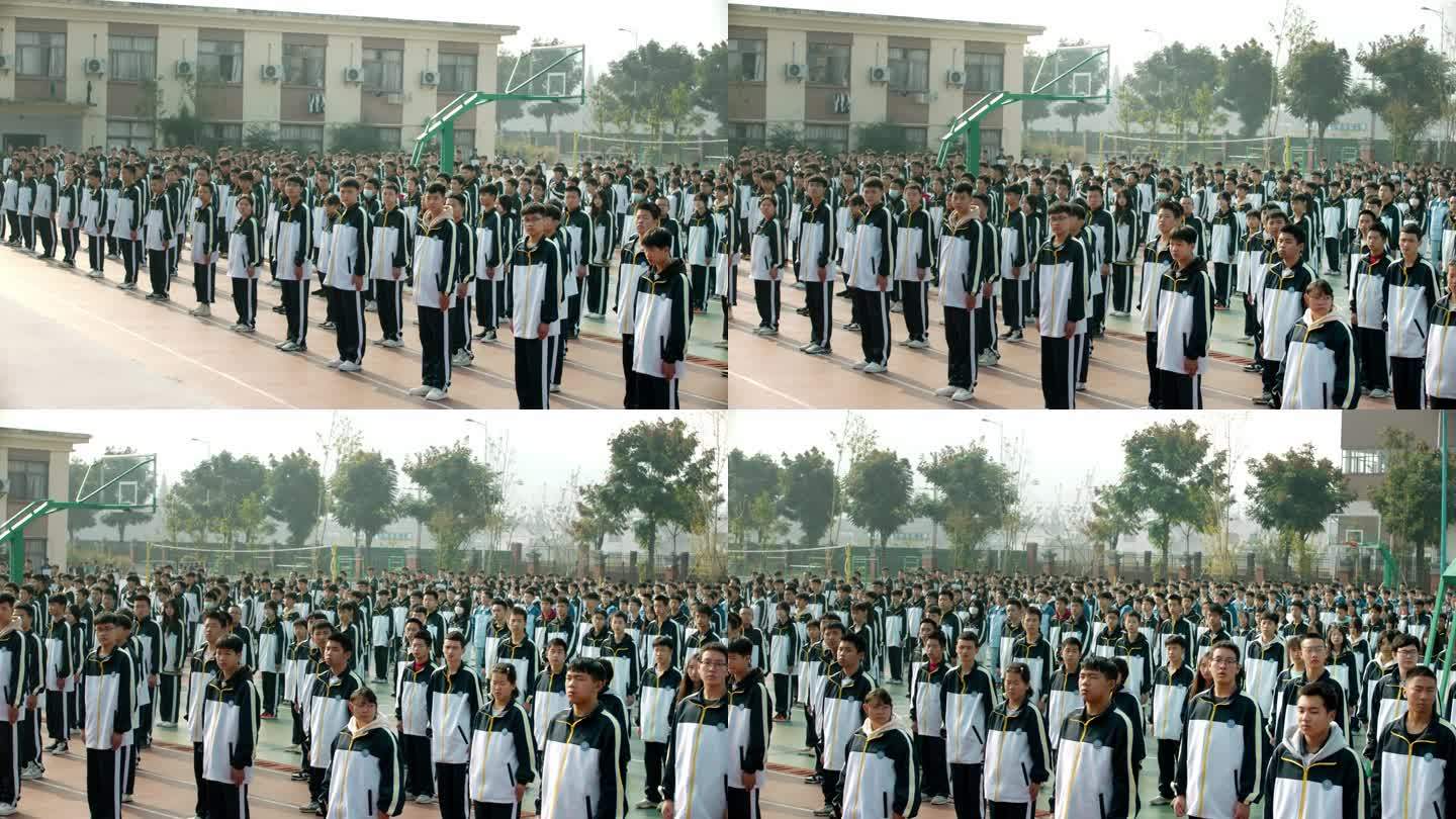 【4K】高中生列队升旗仪式