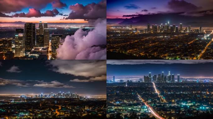 城市夜景、洛杉矶