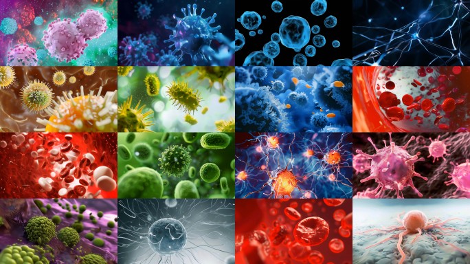 癌细胞细菌微生物病毒肿瘤真菌病毒感染癌变