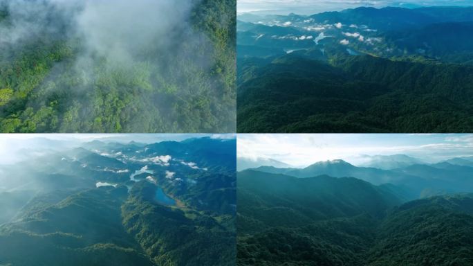 4K航拍广东南岭山脉大山高山山峰山脊岭南