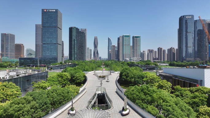 杭州萧山区钱江世纪城建筑群航拍