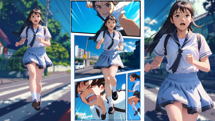 抖音漫画分屏多画面展示AE模板