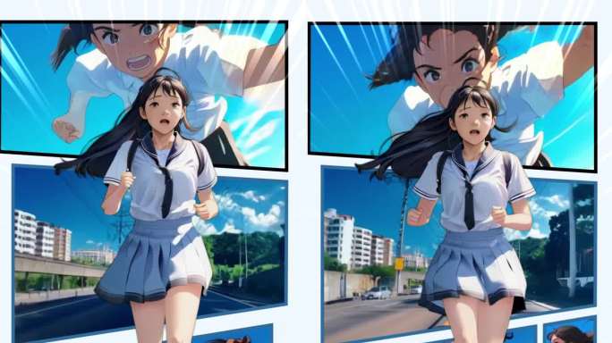 抖音漫画分屏多画面展示AE模板