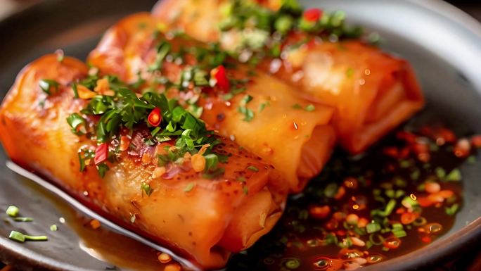 春卷 脆皮油炸 +传统 中国美食
