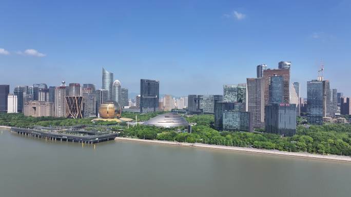 杭州钱江新城杭州CBD中央商务区航拍