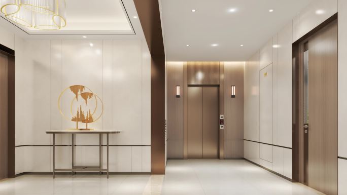 现代大堂、走廊、电梯间